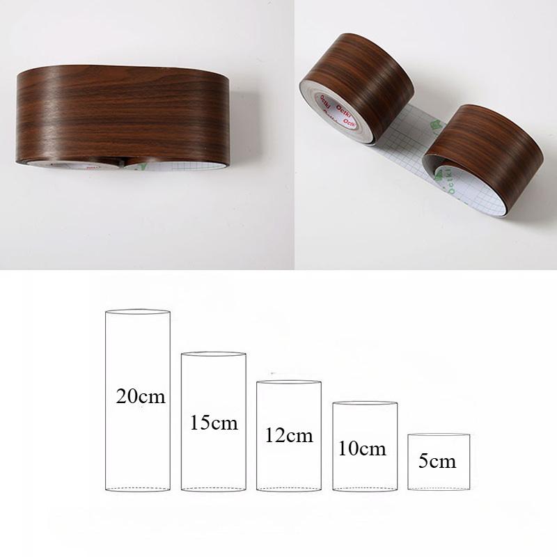 10meter Long Waterproof Self-adhesive PVC Baseboard Sticker Wood Grain Marble Wall Border Stickers Vinyl Decals Home Decor