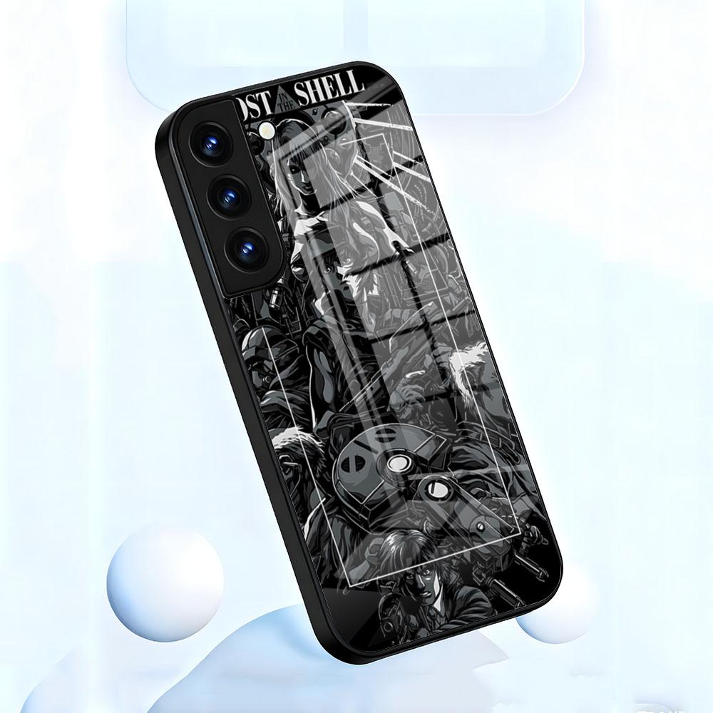 Anime G-ghost In The S-shell Phone Case For Samsung S26 S25 S24 FE S23 S22 S21 Plus S20 Ultra Note20Ultra Black Glass Cover