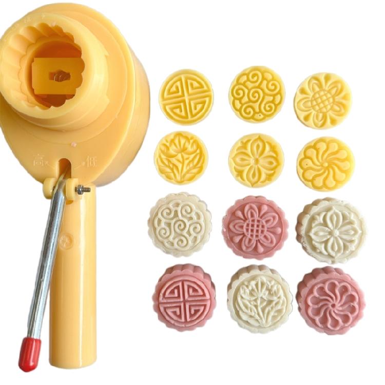 Effektive Handpress-Eis Hautformen Verstellbare Handpress-Mondkuchenformen für Festival-Leckereien und einzigartige Desserts