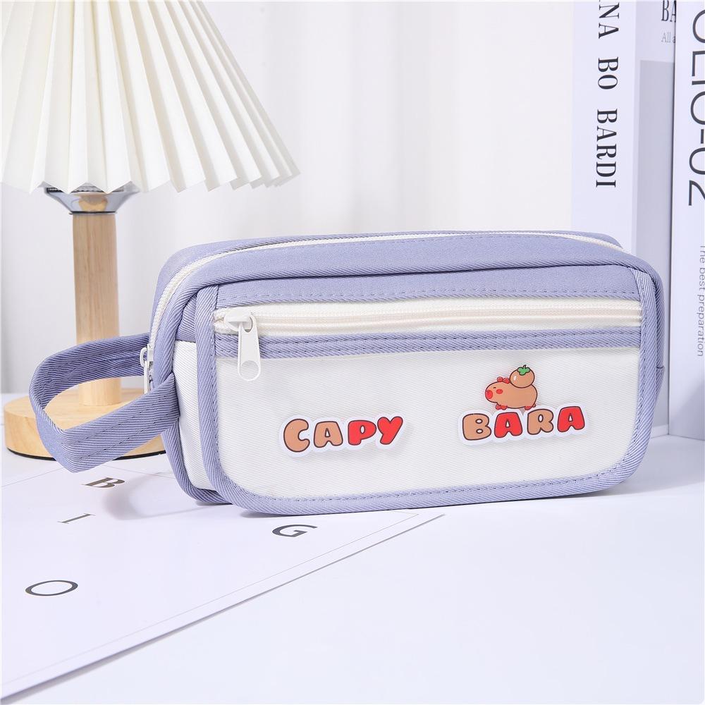 High Appearance Level Pen Bag Visible Stationery Kawaii Capybara Pencil Case  for Students