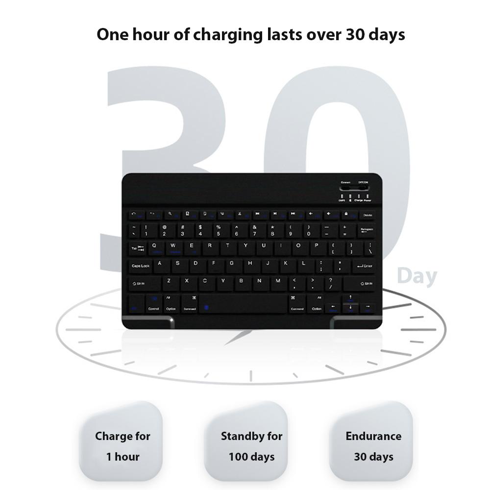 Bluetooth Wireless Keyboard with Mouse Portable Mini Rechargeable Keyboard for iPad Tablet Android iOS Windows Laptop