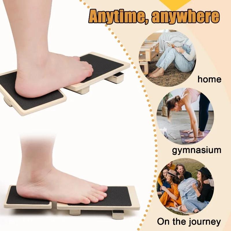 Ankle Foot Strengthener Exerciser Single Wooden Ankle Foot Stretcher Anti Slip Wobble Board Posture Corrector Ankle Stabilizer