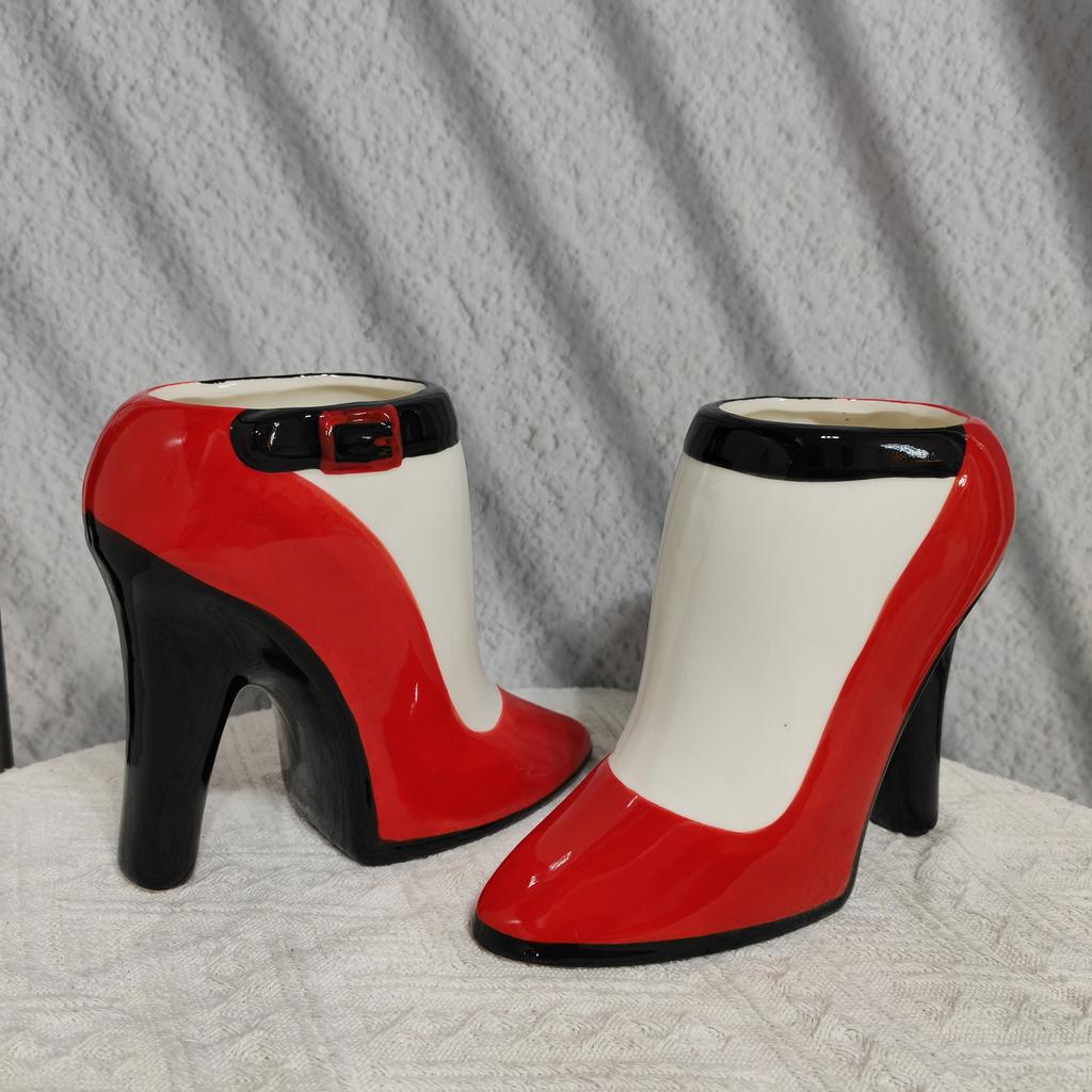 Creative Hawaiian Mugs Style Sexy Ladies Red Shoe Tumbler Tiki Cup Drinkware High Heel Shaped Ceramic Cocktail Mug for Parties