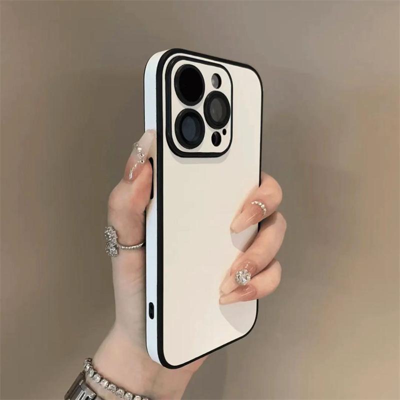 Luxury Leather Colorful Case for iPhone 16 15 14 Plus 13 12 11 Pro Max Soft Silicone Bumper Matte Shockproof Simple Cover