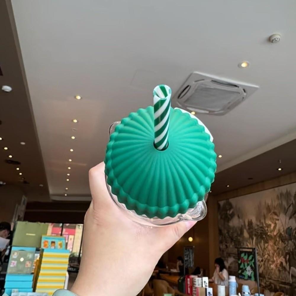 with Lid Bear Glass Cup Transparent Bear Straw Cup Cute Glass Cup with Straw  Parties