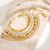 Cubic Zircon Heat Chain Bracelet, Adjustable Gold Plated Stainless Steel Bracelet Cuffs Wristband, Anniversary Gift for Women