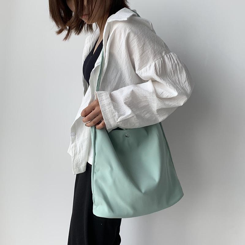 Candy Color Simple Solid Color Canvas Bag Female Single Shoulder