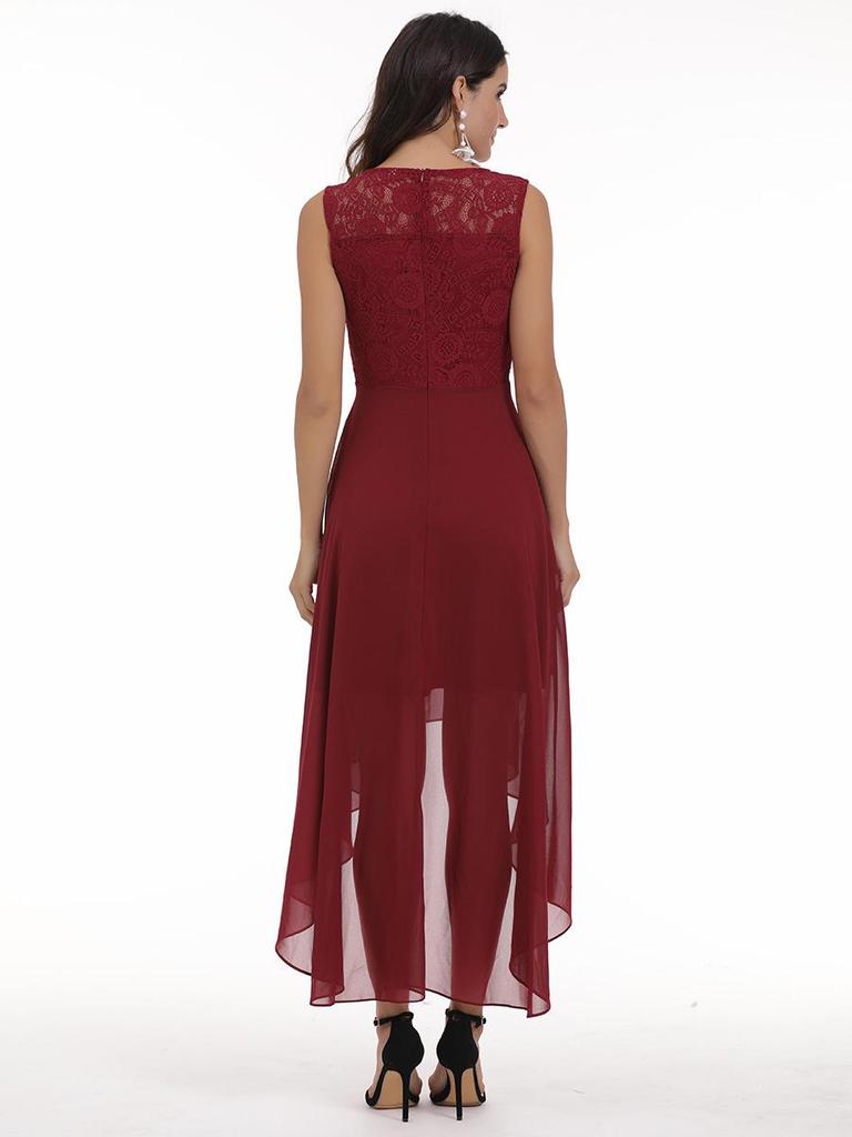 Sexy Spitzen-Chiffon-Patchwork-Abendkleid