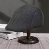 Autumn and winter retro warm forward hat men's literary beret striped simple forward hat casual hat