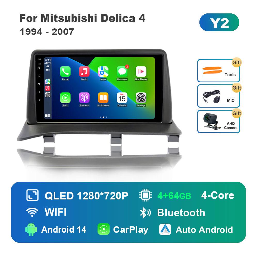 For Mitsubishi Delica 4 1994 - 2007 Car Android 14 Intelligent System DSP Stereo 4G Navi GPS WiFi IPS Touch Screen Bluetooth