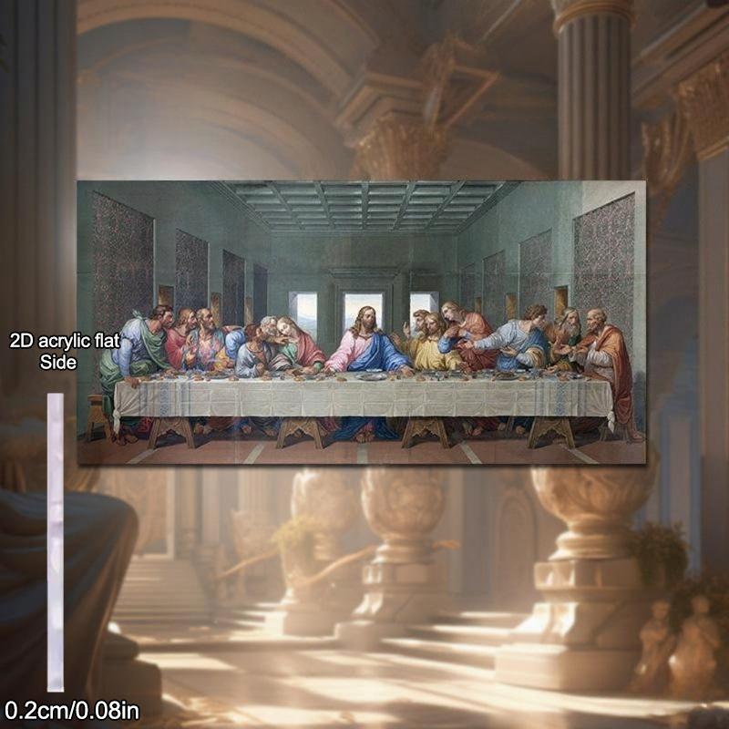 1pcs Famous The Last Supper, Acrylic Sign, Four Seasons Decoration, with Wall Hanging, Novelty Home Decor, Perfect Durable for Bedroom