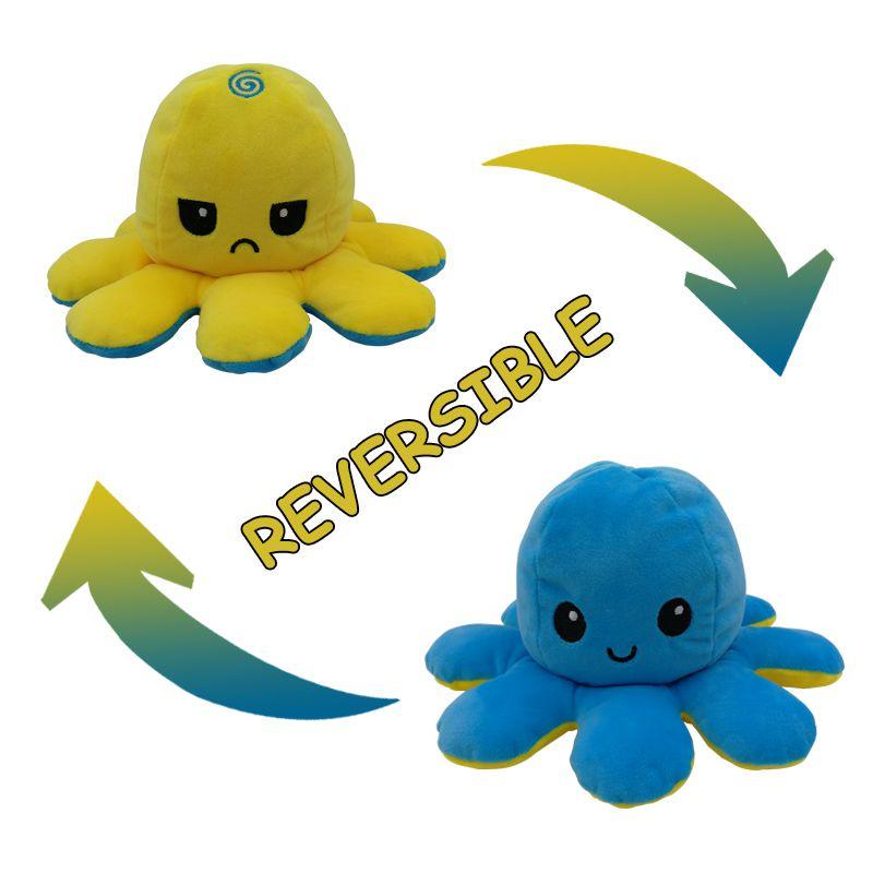 Jucărie de pluș moale și adorabilă, reversibilă, cu caracatiță, pentru copii