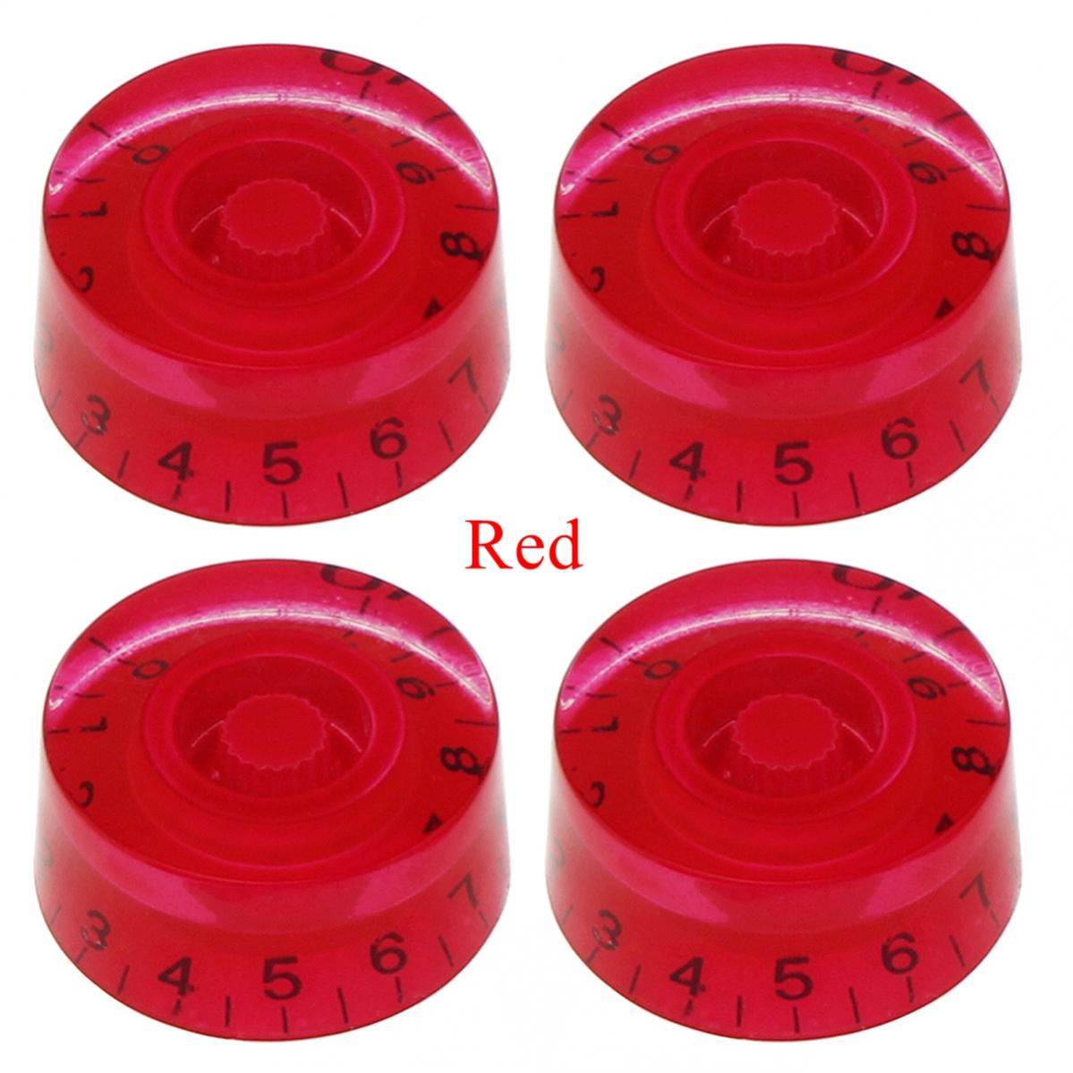 

4 шт., ручки регулировки громкости, тона, подходят для электрогитары LP, бас красный