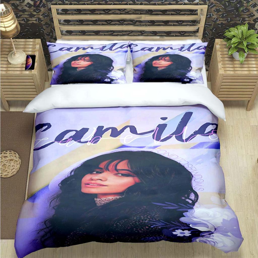 Popular Famous Singer C-Camila Cabello Print Bedding Sets Bed Supplie Set Comforter Set Teens Girls Twin Single Kid Gift
