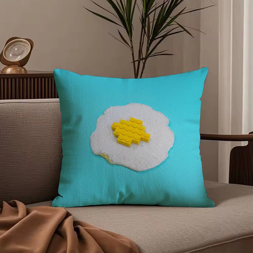 Food Fruit Print Creative Pillow Case Anti-dustmite Pillowcase Invisible Zipper Silky Short Plush Sofa Cushion Cover