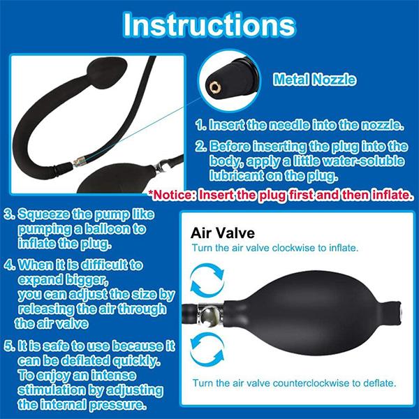 Adult Products Silicone Inflated Anal Dildo Built In Metal Ball Anal Dilator Prostate Massage Sex Toys