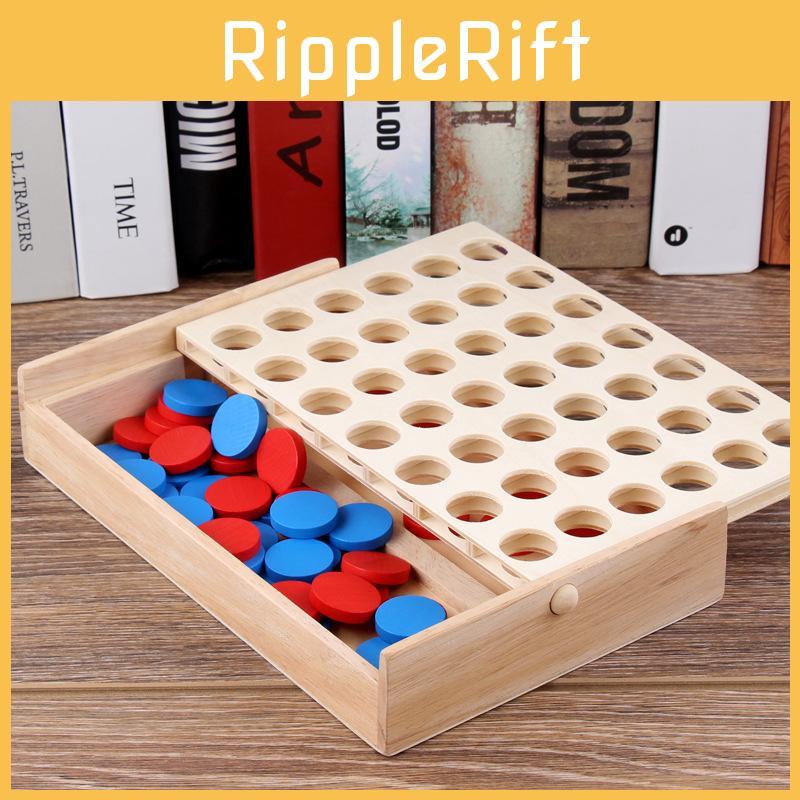 Wooden 4 Chess Connected Line Game Board Children Puzzle Toy For Early Education And Group Play