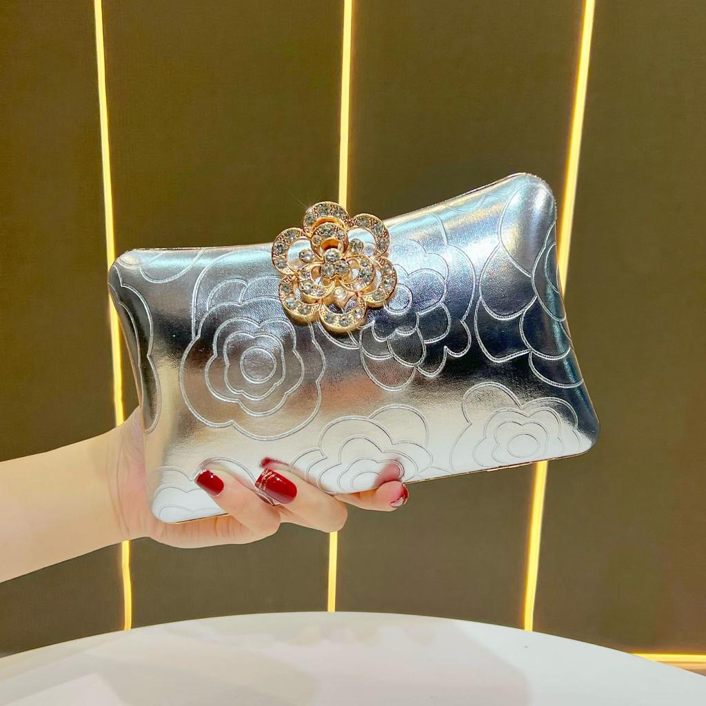 New Women's Printing Handbags Fashion Luxury Evening Clutch Bag Elegant Cocktail Party Purse Clutch Diamond Studded Banquet Bags