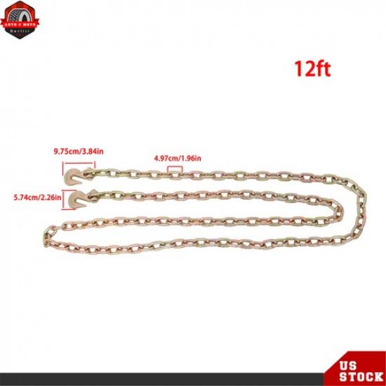 Transport Binder Chain Grade 70 with Clevis Grab Hooks 5/16'' x 12' Tow Chain