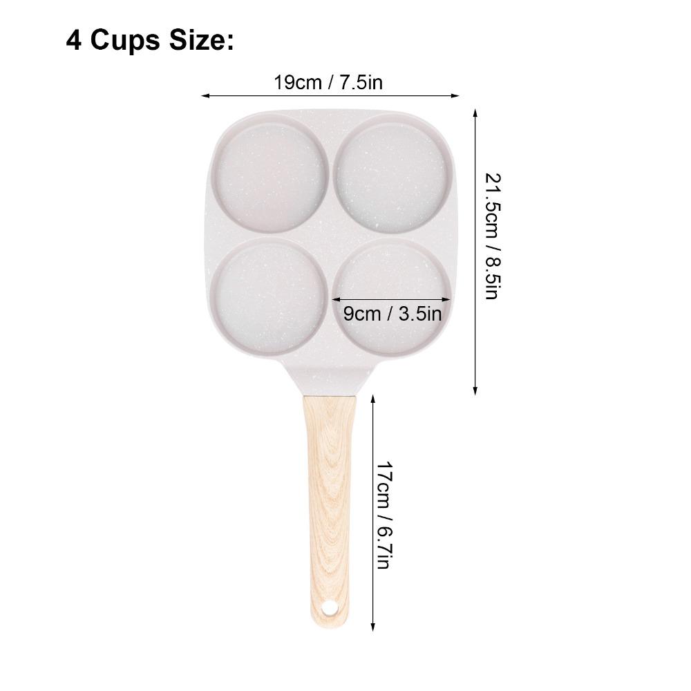 4 Cups Frying Pan Even Heating Pancake Pot Kitchen Supplies Egg Pan  Crepes/Burgers/Steak