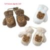 Waterproof Cartoon Bear Gloves Windproof Toddler Fingerless Gloves  For Girls