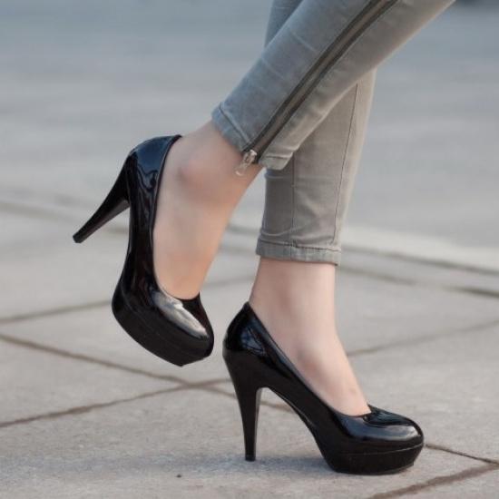 Scarpe da Sera Donna con Plateau, Punta Tonda, Tacco Alto a Spillo