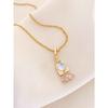 Necklace Women's Summer Aurora Miniature Zirconium New Titanium Steel Necklace Fashion Accessory High-end Lockbone Chain