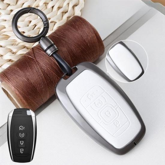 Zinc Alloy Leather Car Key Case Cover For Lincoln MKZ Continental MKC Navigator
