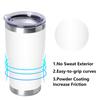 DOMICARE 20oz Tumbler with Stainless Steel Tumblers Double Vacuum Insulated Coffee Travel Powder Coated White Lid, Bulk, Walled, Mug, Tumbler,
