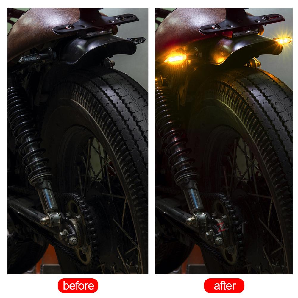 2Pcs Universal 9LED Motorcycle Turn Signal Indicator Light Blinker Double Sides Color Amber/Red/White