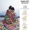 1PC Mandala PatternsOutdoor Flannel Blanket - Soft Plush Decor for Picnics, camping, Bedroom, Playroom, Office, or Lunch Break 1344A