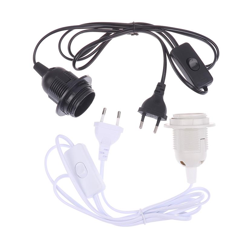 E27 220V EU Plug Lamp Base Holder With 1.8M ON/OFF Power Cord Hanging Pendant LED Light Fixture Lamp Bulbs Socket Adapters