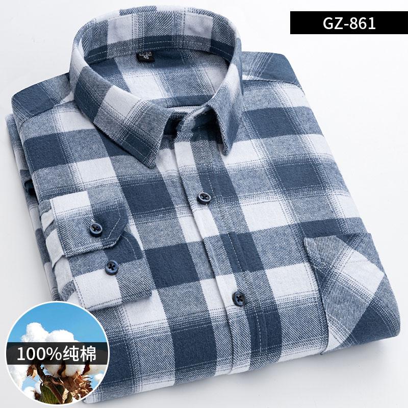 S~6XL100% Cotton Men's Long Sleeve Shirt Breathable Soft Comfortable Standard Pocket Striped Plaid Casual Fashion Men Tops