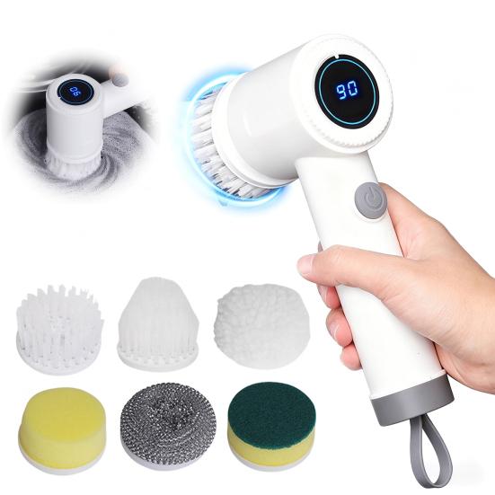 Cordless Cleaning Brush Rechargeable Quick Charging Electric Spin Scrubber with 360-Degree Spinning Head Bathroom Tough Dirt Remover