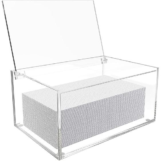 Dryer Sheet Holder Sheets Container Transparent 5 mm Thickness Acrylic Box with Lid Clear Dryer Sheet Dispenser for Laundry Organization and Storage