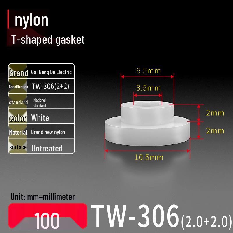 T-Shaped Nylon Gasket Ring Screw Shaft Sleeve with Concave-Convex Insulation Pad M2