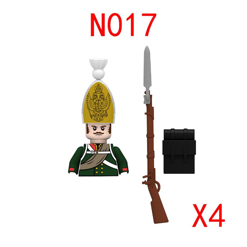 Napoleonic War Military Building Blocks Mini Bricks Figures Gifts Weapons Funs Equipments Russian France UK Italy Solider Toys