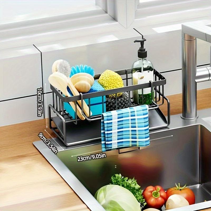 The Space Saving Sink Drainage Rack Adopts A Non Porous Design Which Is Easy To Install and Can Efficiently Organize The Kitchen