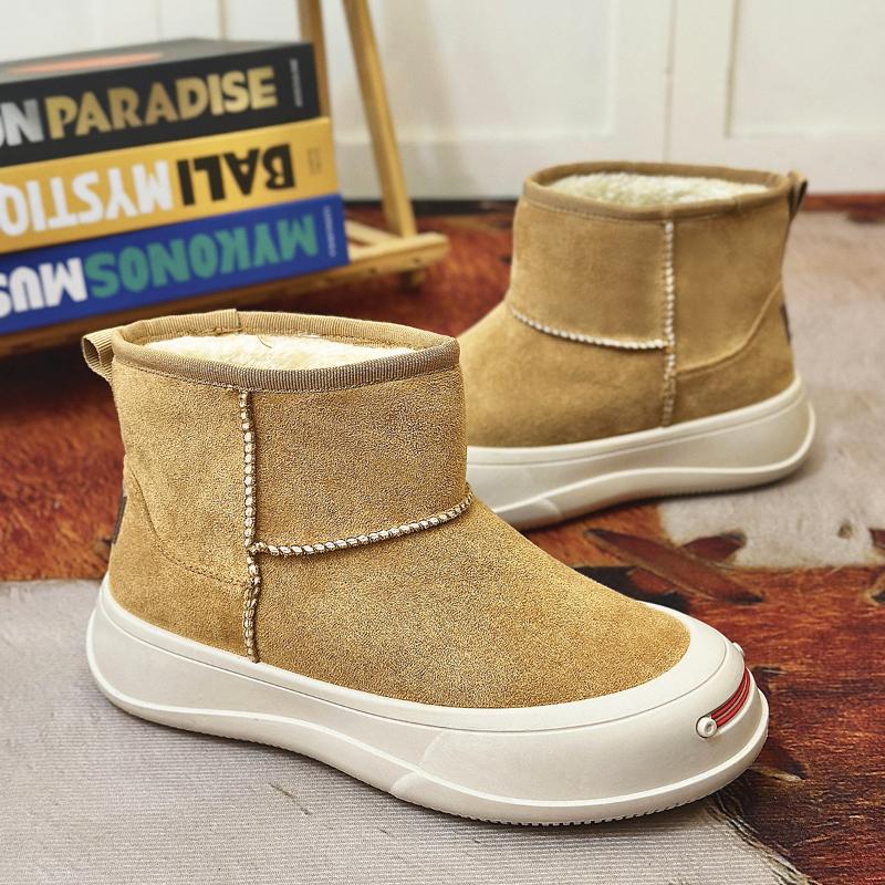 Fashion Fashion Versatile Ankle Boot 2024 New Warm Cotton Shoes Comfort Non Slip Men Shoes High Top Casual Leather Boots Men Casual Shoe