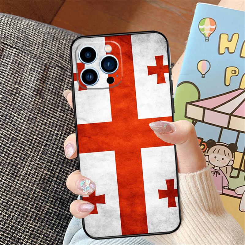 Georgia Flag Phone Case For iPhone 14 16 15 Pro Max 11 12 13 Pro Max Mini XR 16e 16 15 Plus Bumper Cover