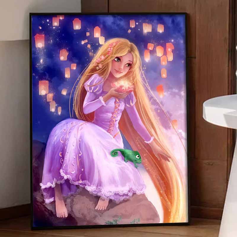 Disney Diamond Painting Kit Rapunzel Pascal Lanterns 5D Diamond Art Home Decor Creative Handmade Gift
