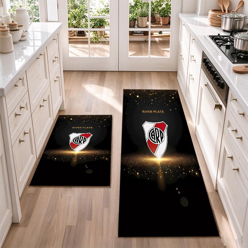 River Plate Flannel Kitchen Floor Mat – Non-Slip, Absorbent and Easy to Clean Suitable for Kitchens, Entryways Bedroomsand Bathrooms