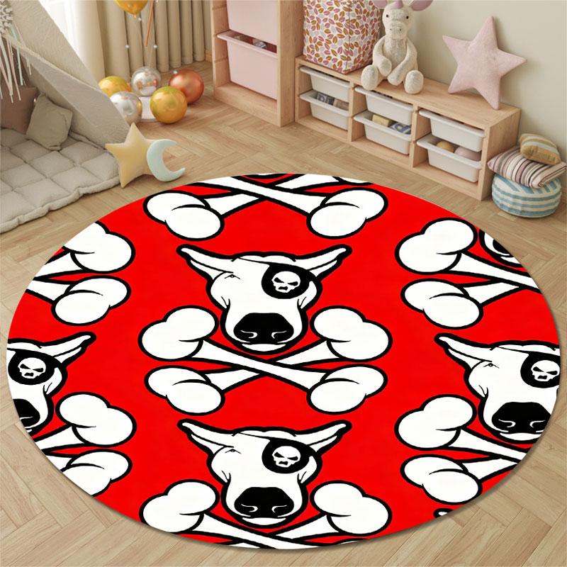 Serene Round Abstract Multicolor Rug Pad, Non-Slip Floor Mat for Bathroom