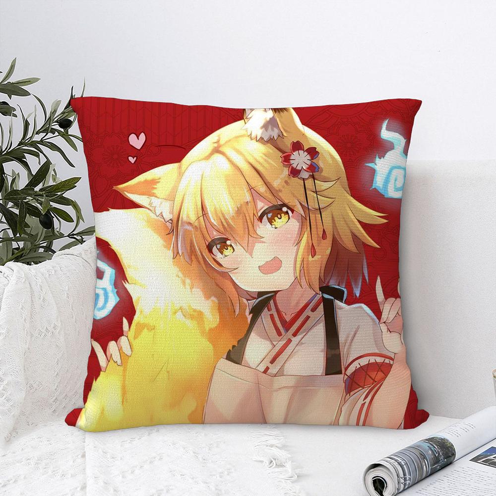 Helpful Fox S-Senko-san Pillow Case Sofa Decorative Home Double-sided Print Plush Square Throw Pillow Covers Cushion Decor Cover