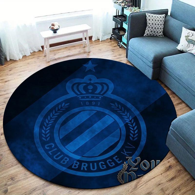 Club Brugge KV Custom Name Round Area Rug,Carpet Rug for Living Room Bedroom Sofa Playroom Decor,Non-slip Floor Mat