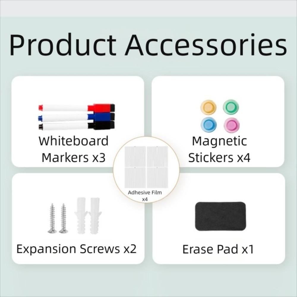 with 3 Markers & 4 Magnets Dry Erase Board 16" X 12" Double-Sided Whiteboard Wall Mounted Small Graffiti Drawing Board