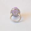Exquisite Light Purple Ring   Natural Violet Chalcedony Large Oval Rings For Women Luxury Elegant Engagement Jewelry