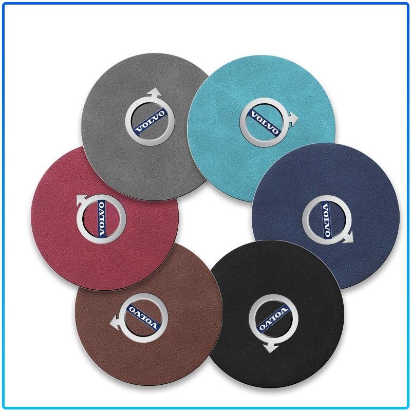 Car Leather Water Coaster Non-Slip Mat Car Bottle Holder Insert Pad For Volvo XC60 XC90 S60 S80 S40 V40 V60 V70 V50 XC70