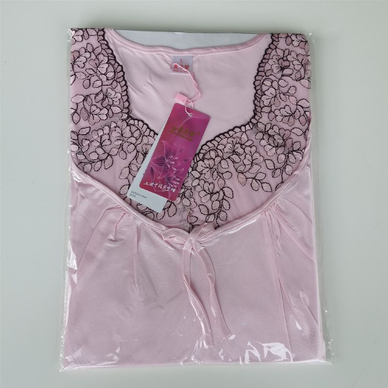 

Women s Pajamas with Slight Flaws at a Loss New Arrival Women s Flavor Spring & Fall Middle Year Ladieswear Thin Slimming Ice Silk Spring Light Pink 2 2XL