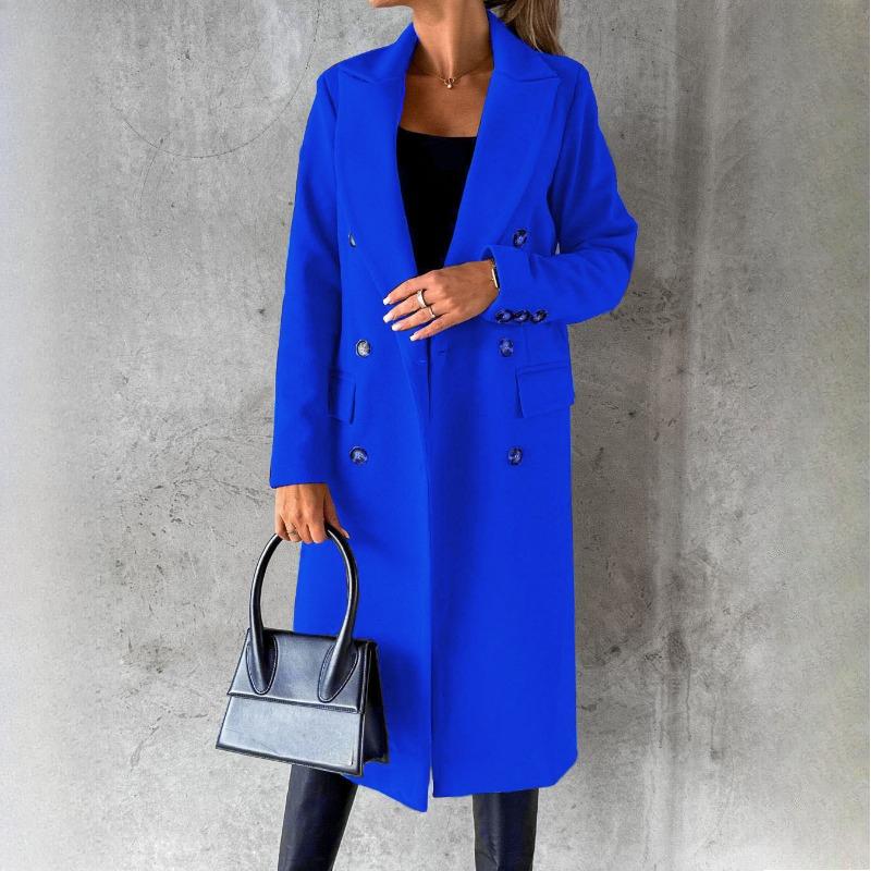 Women's Vintage Casual lattice Print Autumn Winter Long Sleeve POLO Neck Jackets & Coats